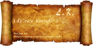 Láncz Kornél névjegykártya