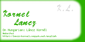 kornel lancz business card