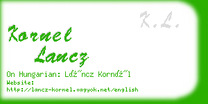 kornel lancz business card